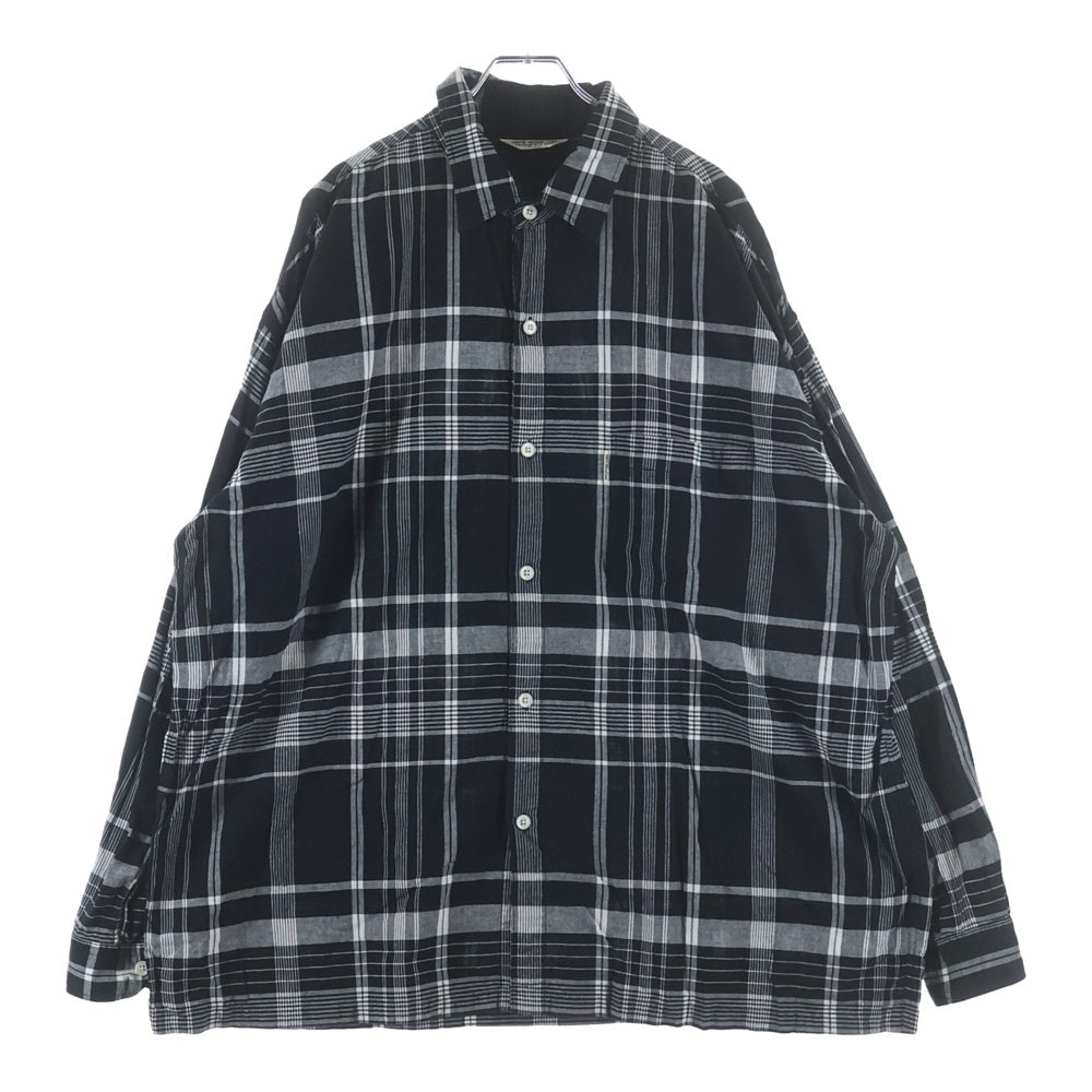COOTIE PRODUCTIONS(クーティー プロダクションズ) 22SS Madras Check L/S Shirt チェック柄 長袖シャツ ブラック CTE-22S403