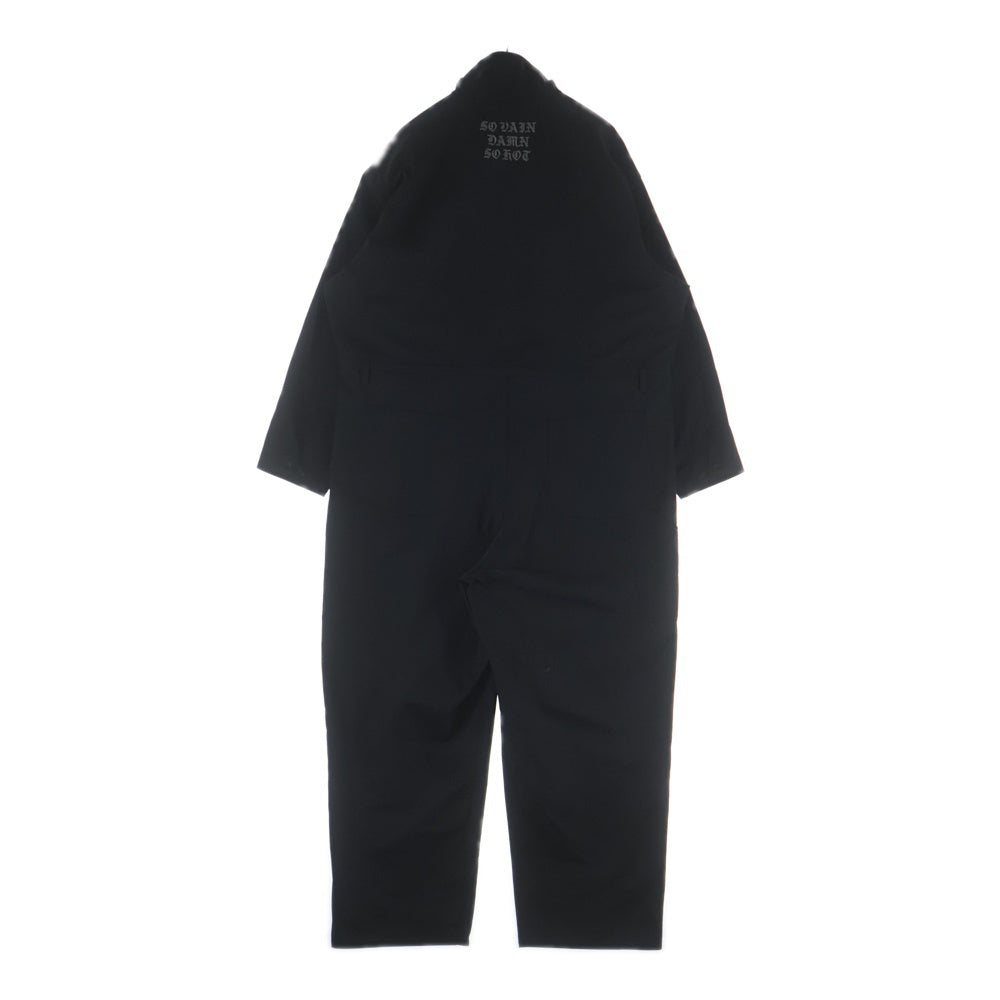 CALEE(キャリー) 26SS JUMP SUITS 刺繍デザイン ジャンプスーツ つなぎ ブラック CL-26SS003EX
