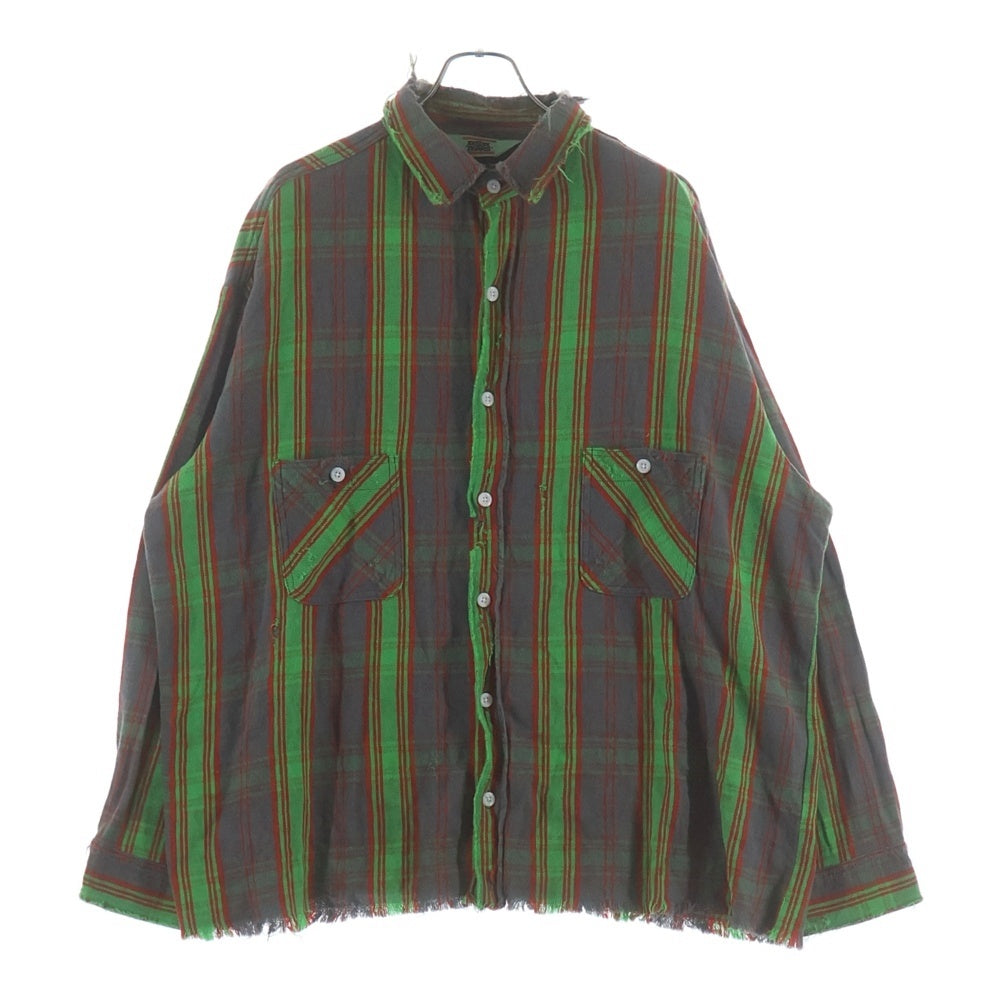 SAINT MICHAEL(セントマイケル) 23AW ×DENIM TEARS DT FRNNL SHIRT SM-A23-0000-C23 ダメージ加工 フランネル長袖シャツ マルチ