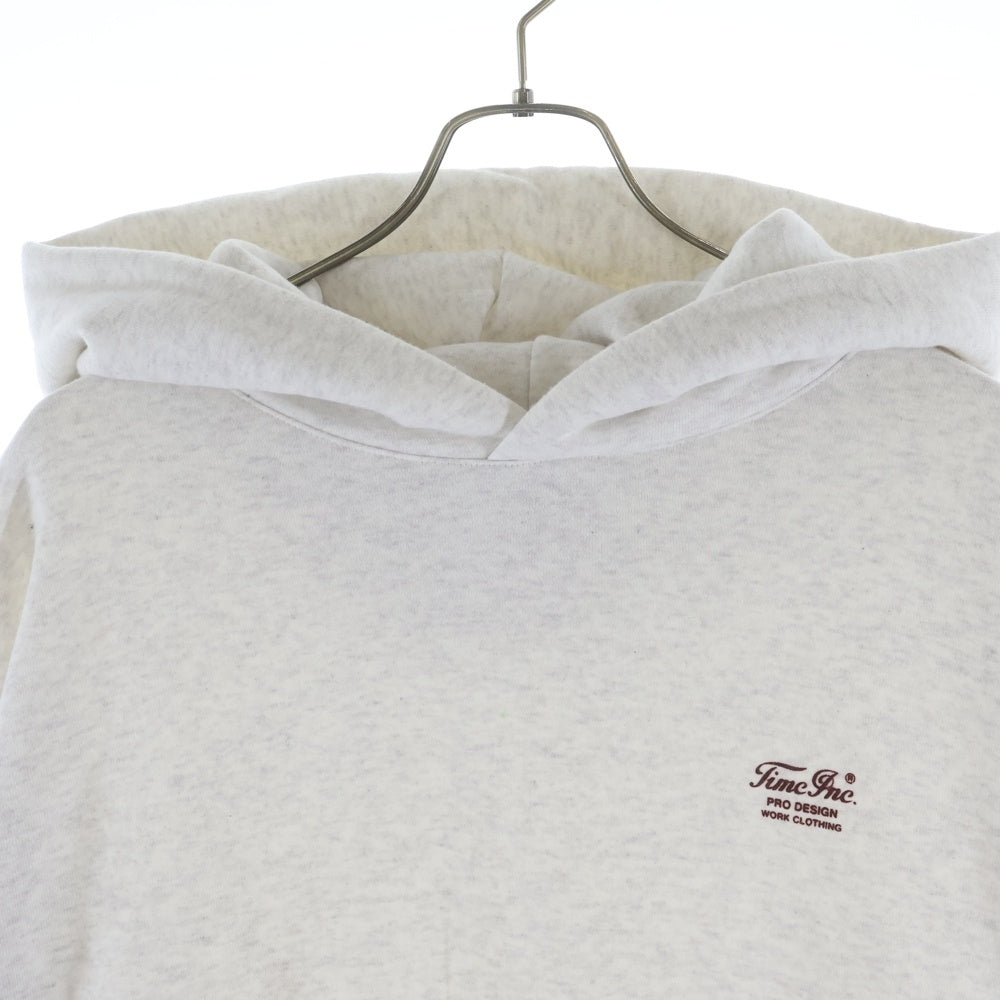 NO BRAND(ノーブランド) Timc Inc. タイムシー ロゴ刺繍 プルオーバーパーカー フーディー グレー