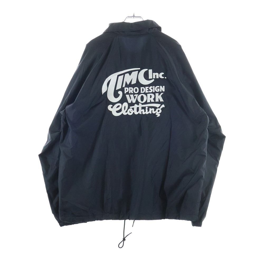 NO BRAND(ノーブランド) Timc Inc. タイムシー 22AW 東京インディアンズ ブランドロゴ刺繍 ナイロン コーチジャケット ブラック