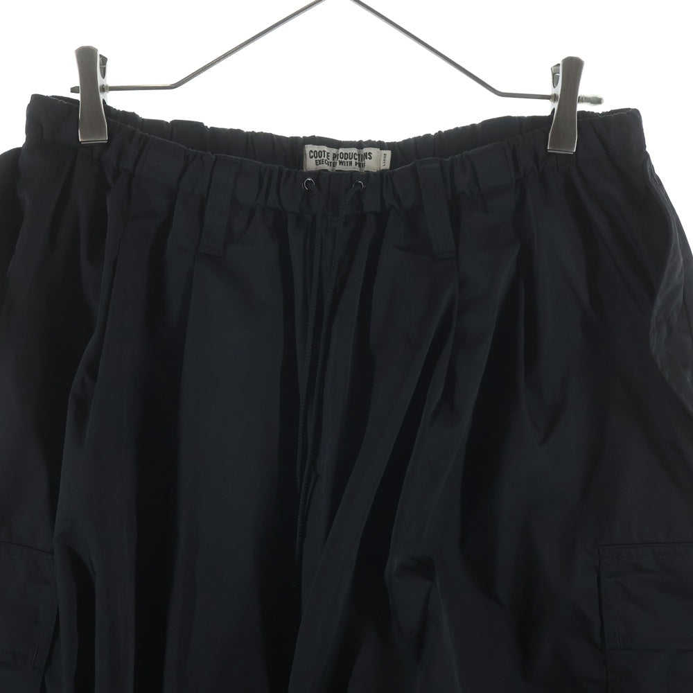 COOTIE PRODUCTIONS(クーティー プロダクションズ) 24AW N/C Weather Cargo Easy Pants ドローコード ワイドカーゴパンツ イージーパンツ ブラック CTE-24A107