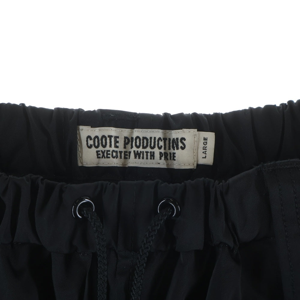 COOTIE PRODUCTIONS(クーティー プロダクションズ) 24AW N/C Weather Cargo Easy Pants ドローコード ワイドカーゴパンツ イージーパンツ ブラック CTE-24A107