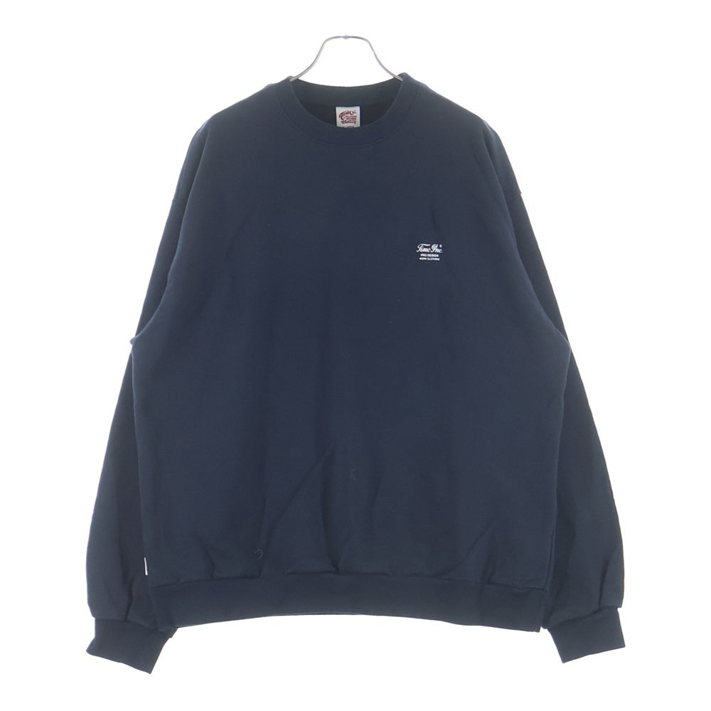 NO BRAND(ノーブランド) Timc Inc. タイムシー ワンポイントロゴ クルーネックスウェット トレーナー ブラック