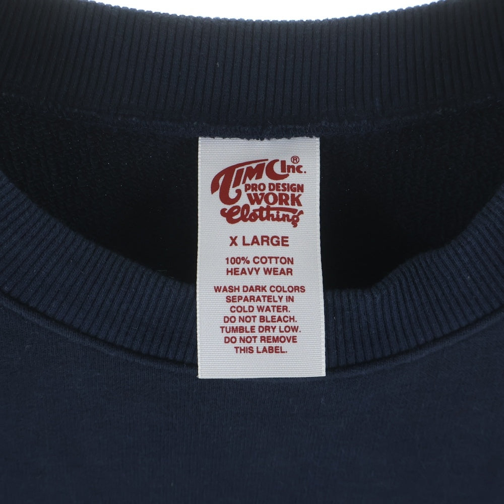 NO BRAND(ノーブランド) Timc Inc. タイムシー ワンポイントロゴ クルーネックスウェット トレーナー ブラック