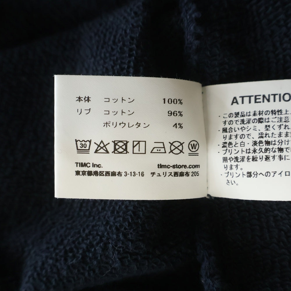 NO BRAND(ノーブランド) Timc Inc. タイムシー ワンポイントロゴ クルーネックスウェット トレーナー ブラック