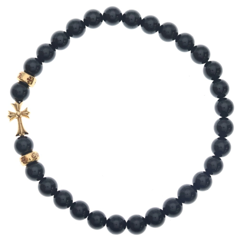 CHROME HEARTS(クロムハーツ) 22k 6mm BEAD 6mmビーズブレス スタッククロスBEAD6mmブラックビーズブレスレット