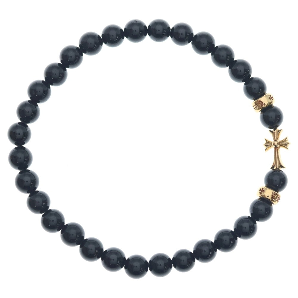 CHROME HEARTS(クロムハーツ) 22k 6mm BEAD 6mmビーズブレス スタッククロスBEAD6mmブラックビーズブレスレット