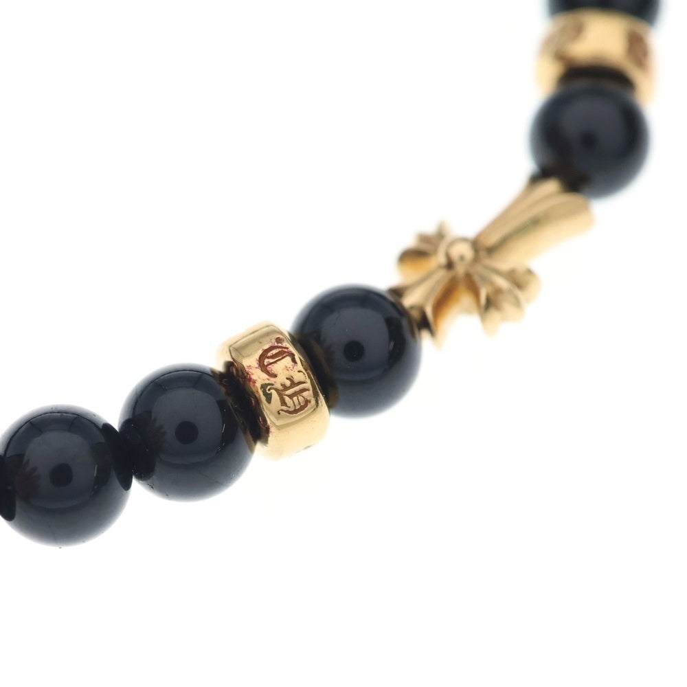 CHROME HEARTS(クロムハーツ) 22k 6mm BEAD 6mmビーズブレス スタッククロスBEAD6mmブラックビーズブレスレット