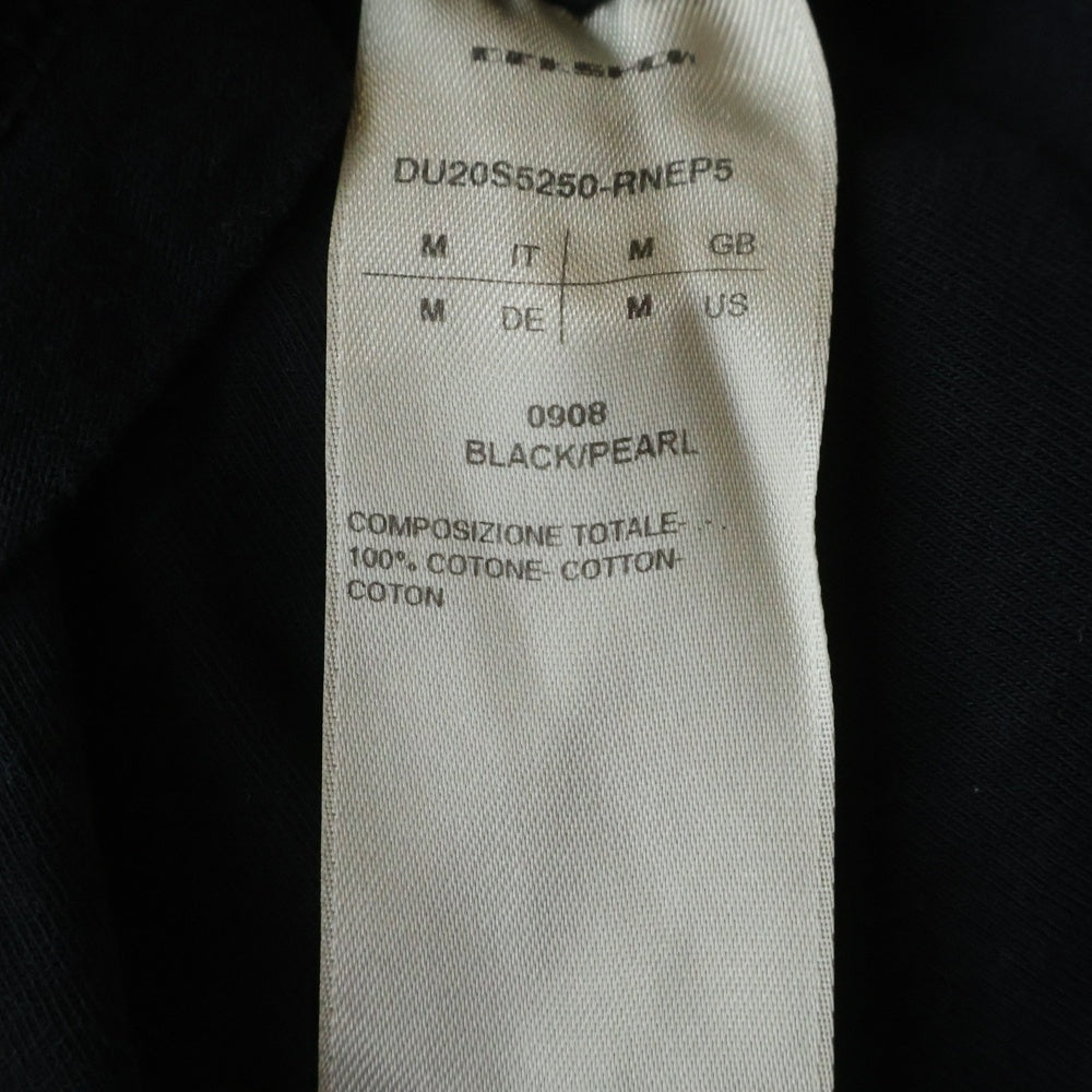 Rick Owens DRKSHDW(リックオウエンス ダークシャドウ) 20SS LEVEL ロゴデザイン クルーネック カットソー 半袖Tシャツ ブラック DU20S5250