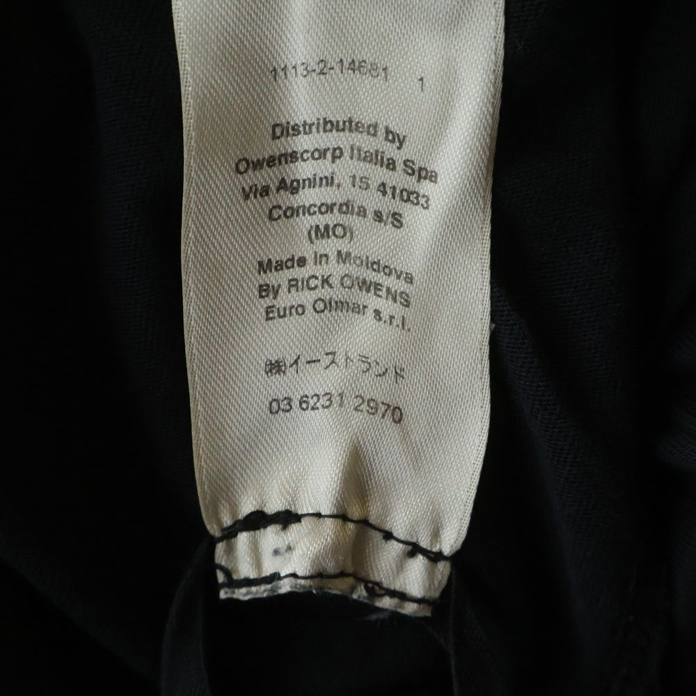 Rick Owens DRKSHDW(リックオウエンス ダークシャドウ) 20SS LEVEL ロゴデザイン クルーネック カットソー 半袖Tシャツ ブラック DU20S5250