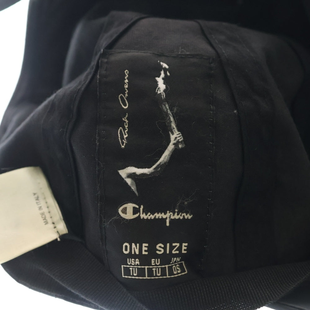 Rick Owens(リックオウエンス) 21SS ×CHAMPION チャンピオン 6パネル ロゴデザイン ベースボールキャップ 帽子 ブラック CM21S0021-B05363