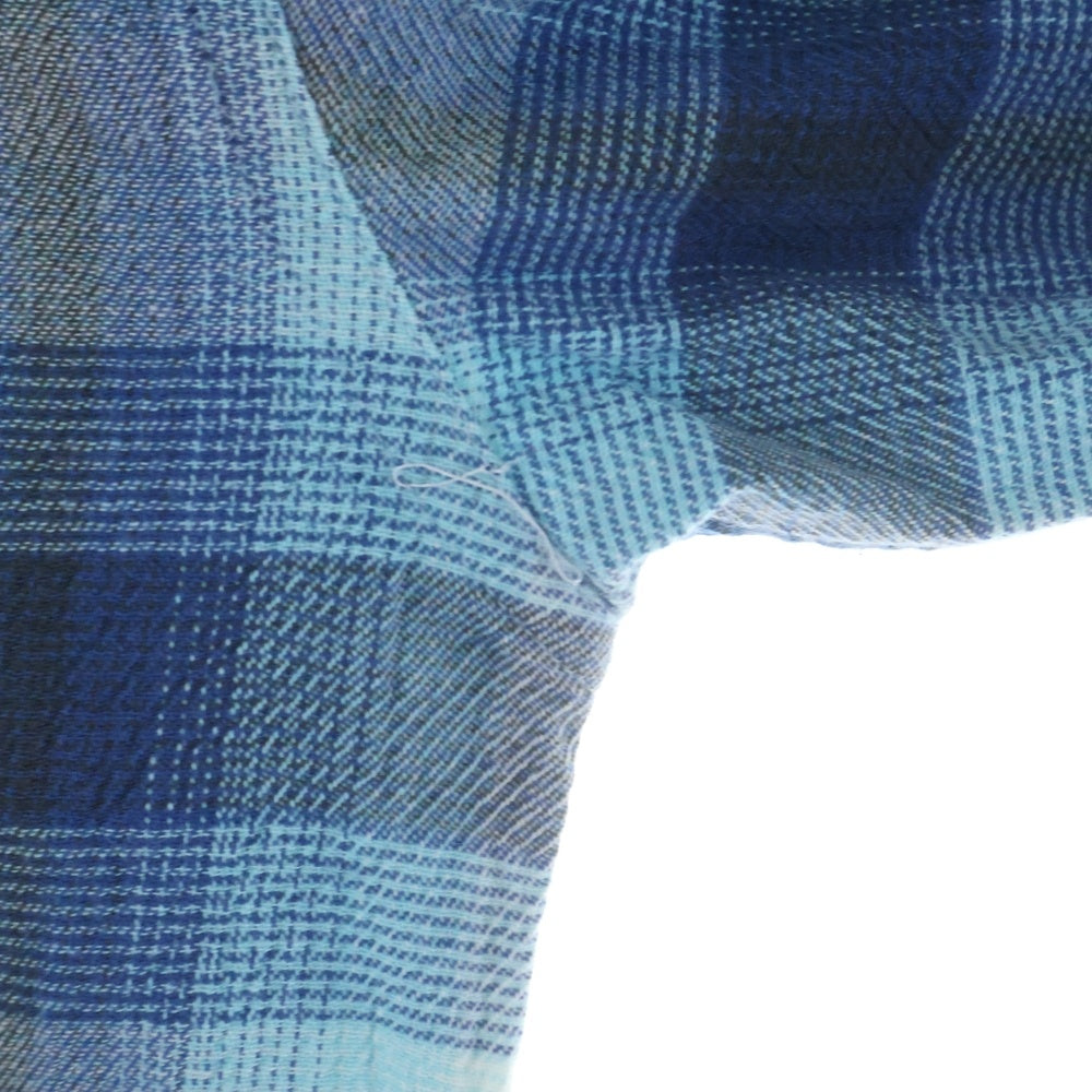 SUBCULTURE(サブカルチャー) Western-Style Long-Sleeved Check Shirt ウエスタン長袖チェックシャツ ブルー SCSH-S2405