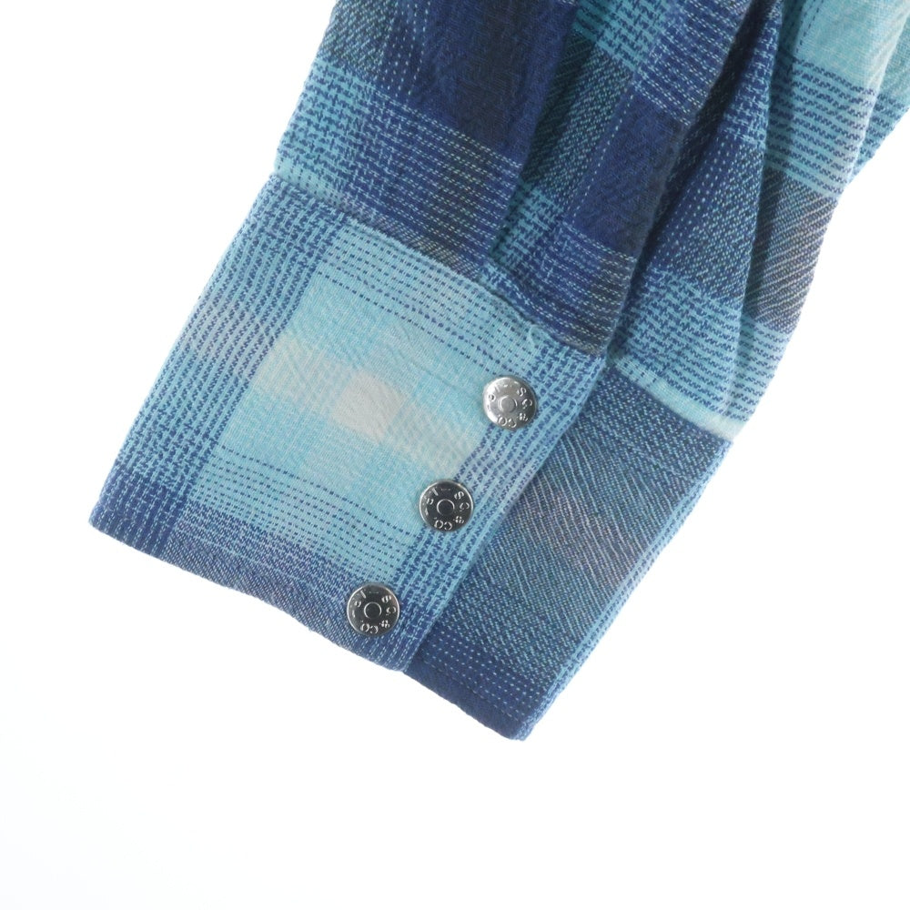 SUBCULTURE(サブカルチャー) Western-Style Long-Sleeved Check Shirt ウエスタン長袖チェックシャツ ブルー SCSH-S2405