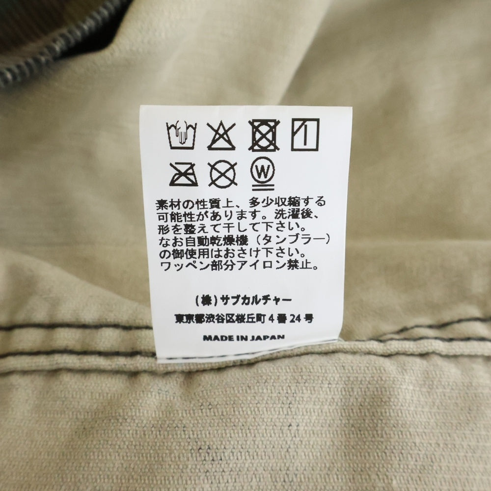 SUBCULTURE(サブカルチャー) 25SS Corduroy Swing Top With Patches ワッペン付き コーデュロイ スイングトップ アウター カモ柄 迷彩 SCJK-S2501