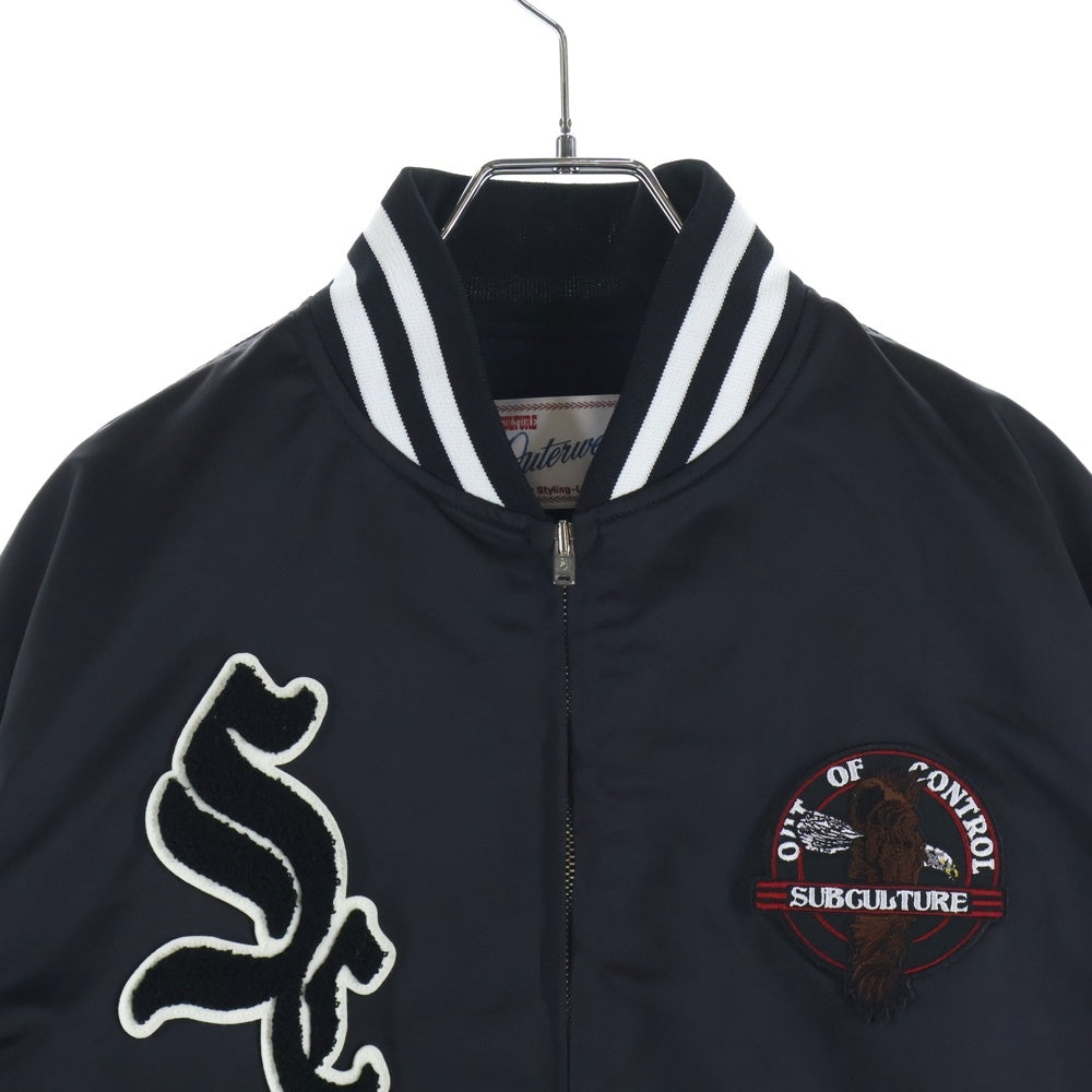 SC/サブカルチャー STADIUM JACKET / 黒 スタジャン SUBCULTURE(サブカルチャー) Stadium Jumper スタジアムジャンパー