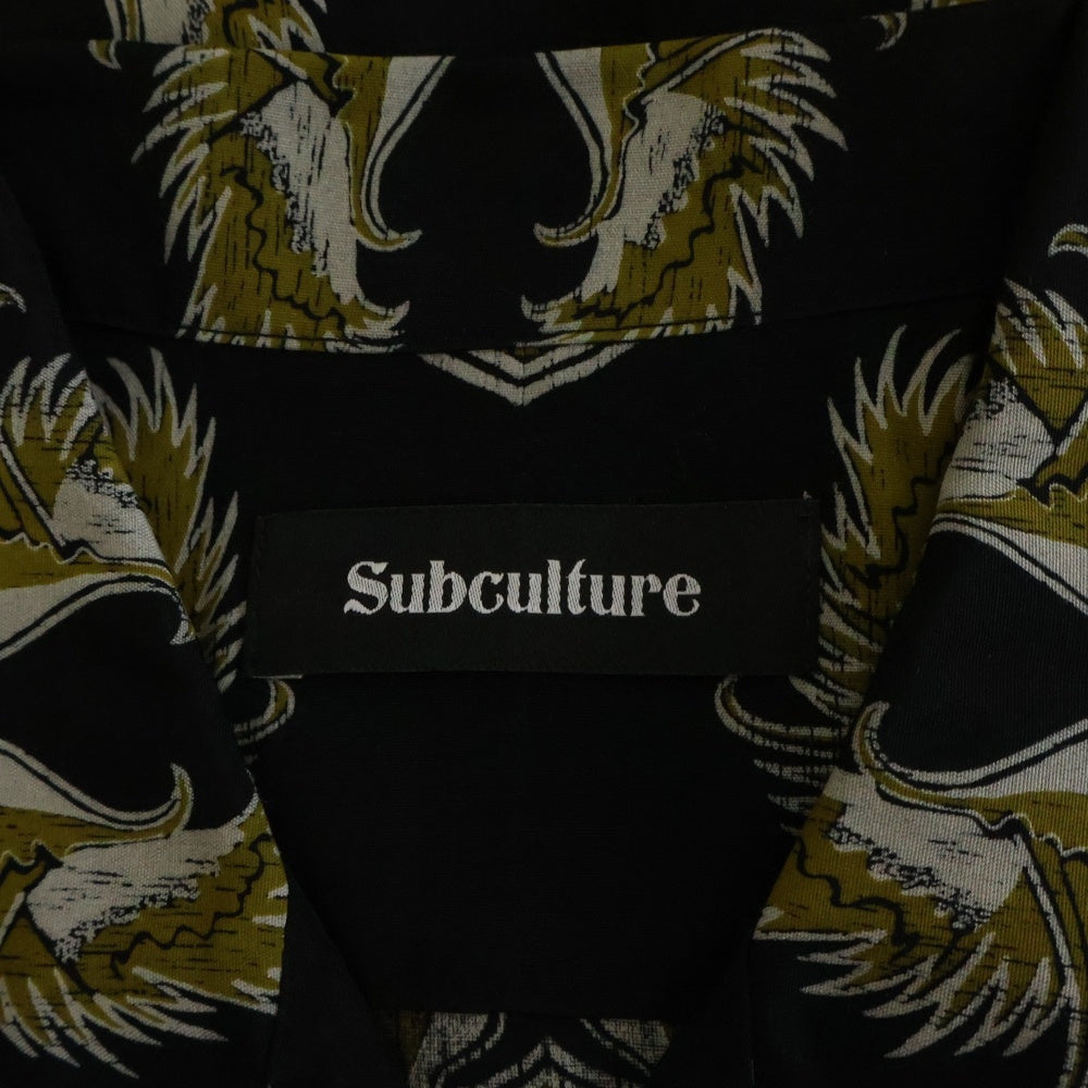 SUBCULTURE(サブカルチャー) Rayon Aloha Shirt レーヨンアロハシャツ 半袖シャツ ブラック SCSH-S2407