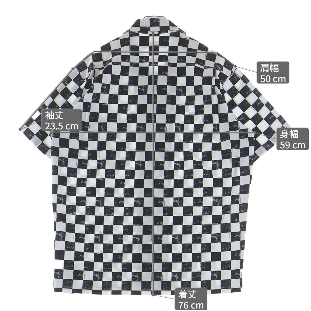 SUBCULTURE(サブカルチャー) Rayon Shirt レーヨンシャツ半袖シャツ ブラック/ホワイト SCSH-S2408