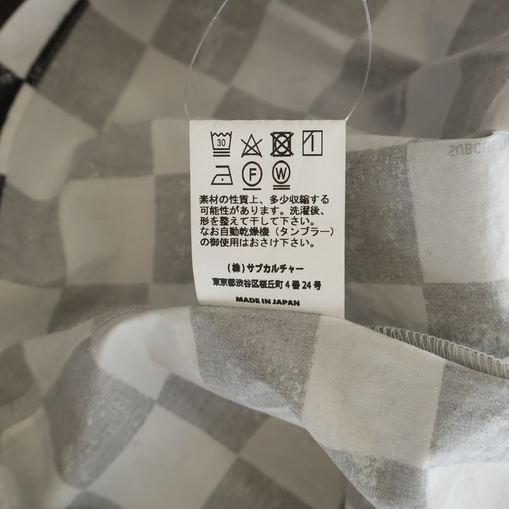 SUBCULTURE(サブカルチャー) Rayon Shirt レーヨンシャツ半袖シャツ ブラック/ホワイト SCSH-S2408