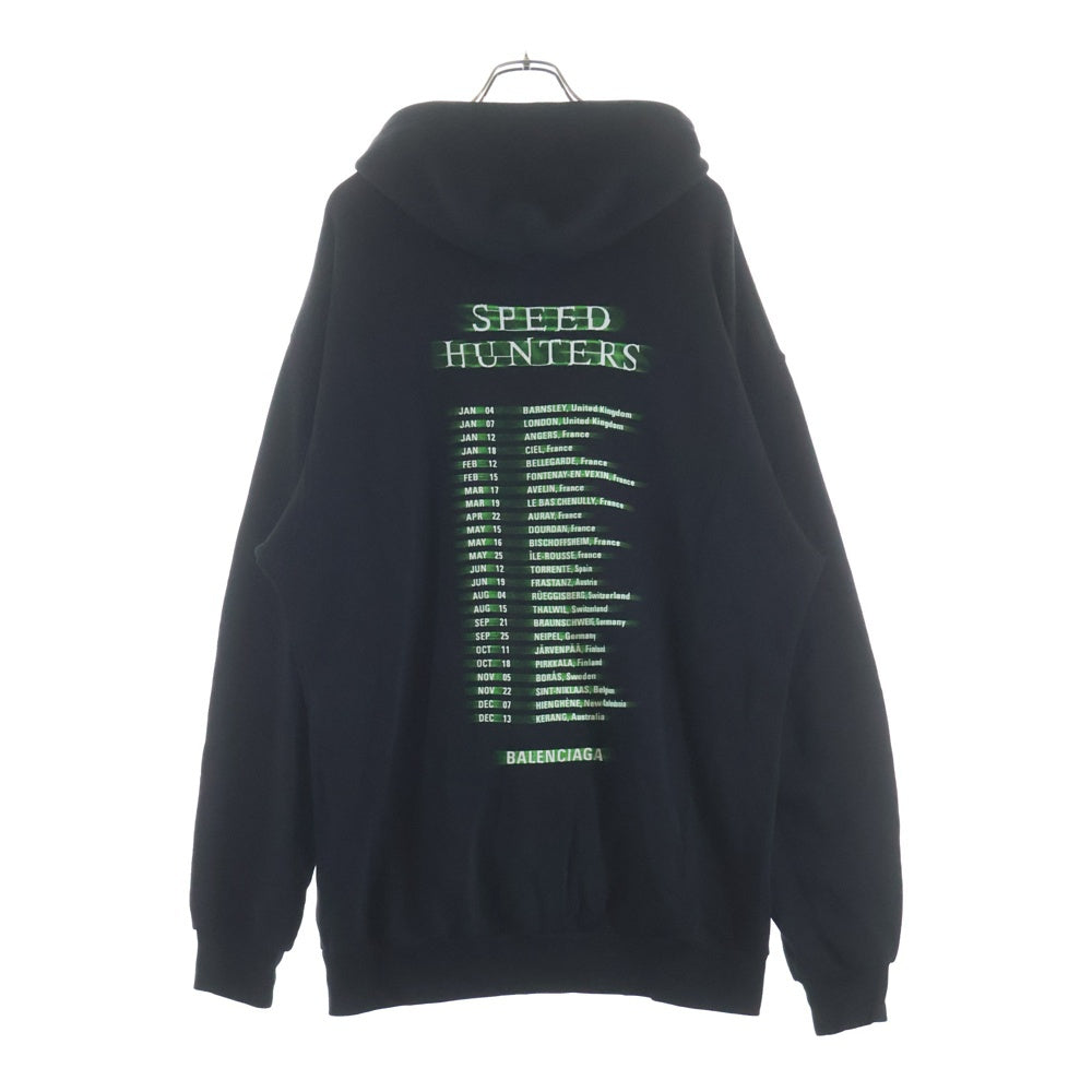 BALENCIAGA(バレンシアガ) 19SSSPEED HUNTERS ZIP UP HOODIE スピードハンタープリント ジップアップ スウェットパーカー ブラック 559100 TDV38
