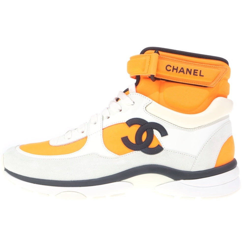 CHANEL(シャネル) ココマーク ハイカットスニーカー シューズ オレンジ/ホワイト G33728