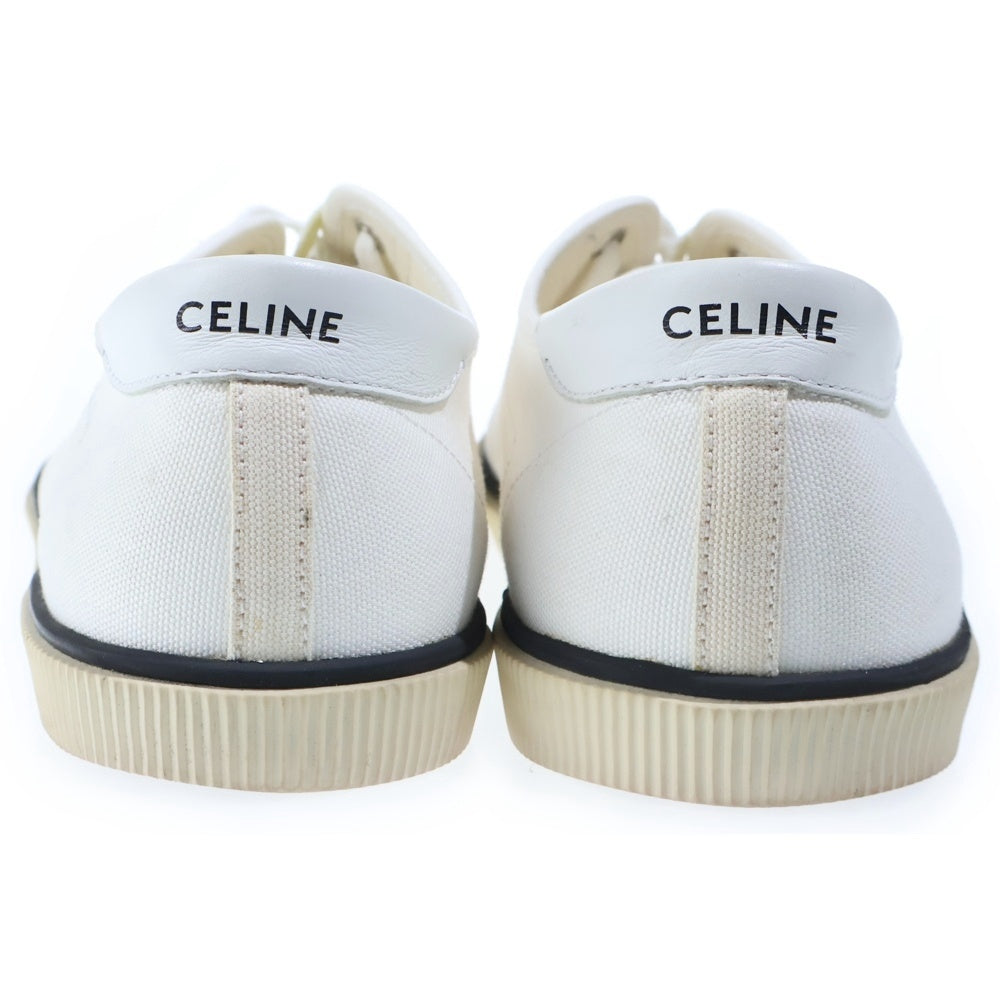 CELINE(セリーヌ) レースアップ キャンバスローカットスニーカー ホワイト VU0199