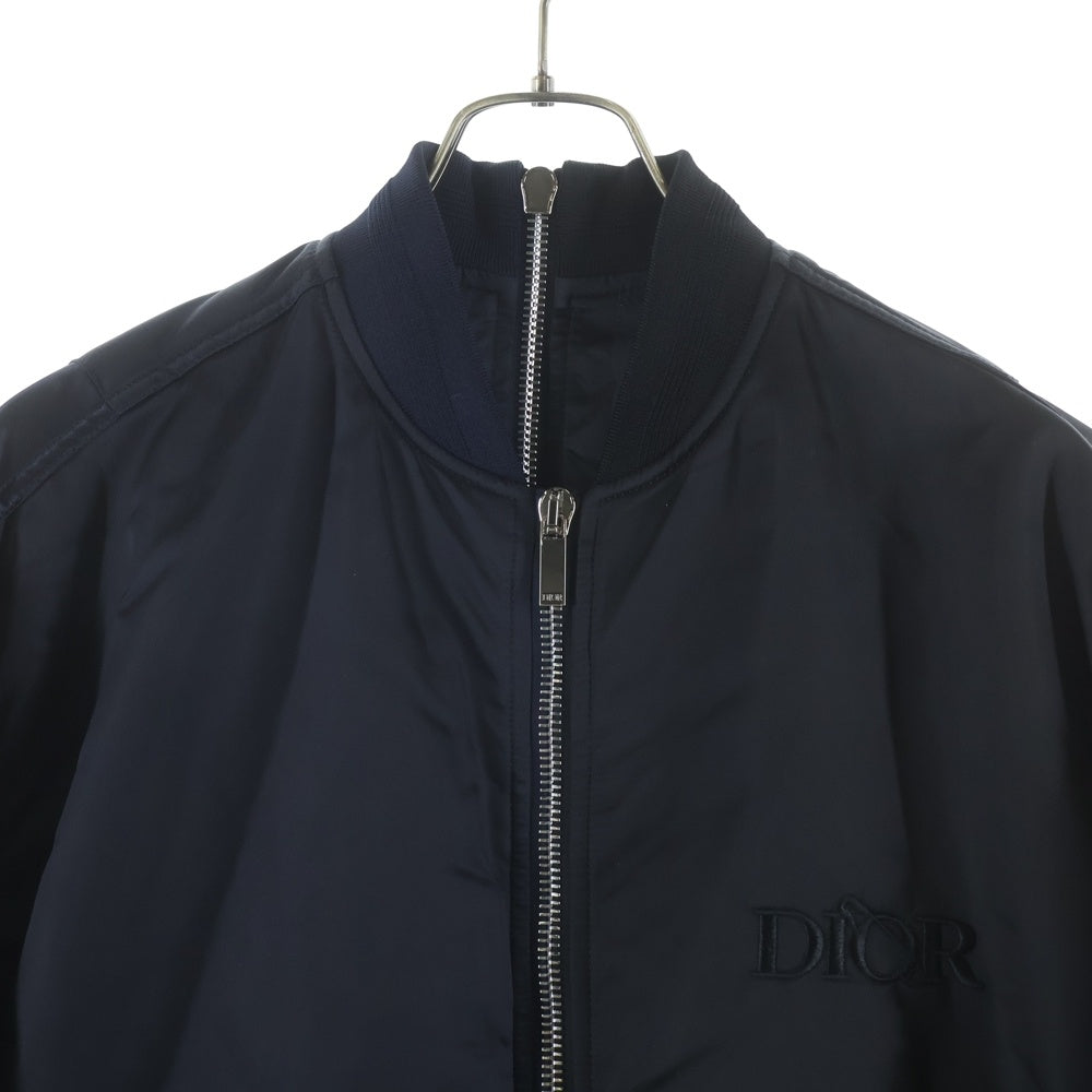 DIOR(ディオール) 20AW ×Judy Blame ×ジュディ・ブレイム 刺繍デザイン ツートンボンバージャケット MA-1 ブラック/ネイビー 043C430A4978