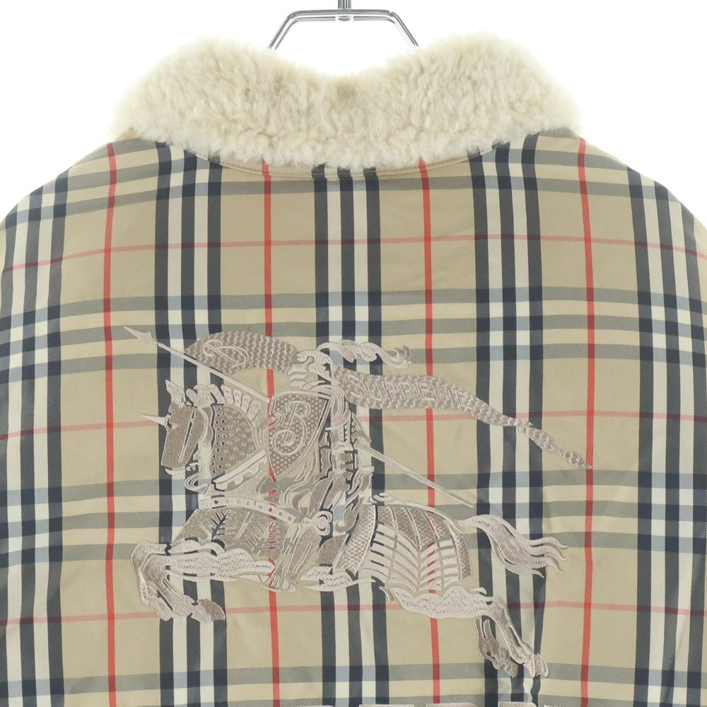 SUPREME(シュプリーム) 22SS ×Burberry Shearling Collar Down Puffer Jacket ×バーバリー シアリングカラー パファーダウンジャケット ブラウン