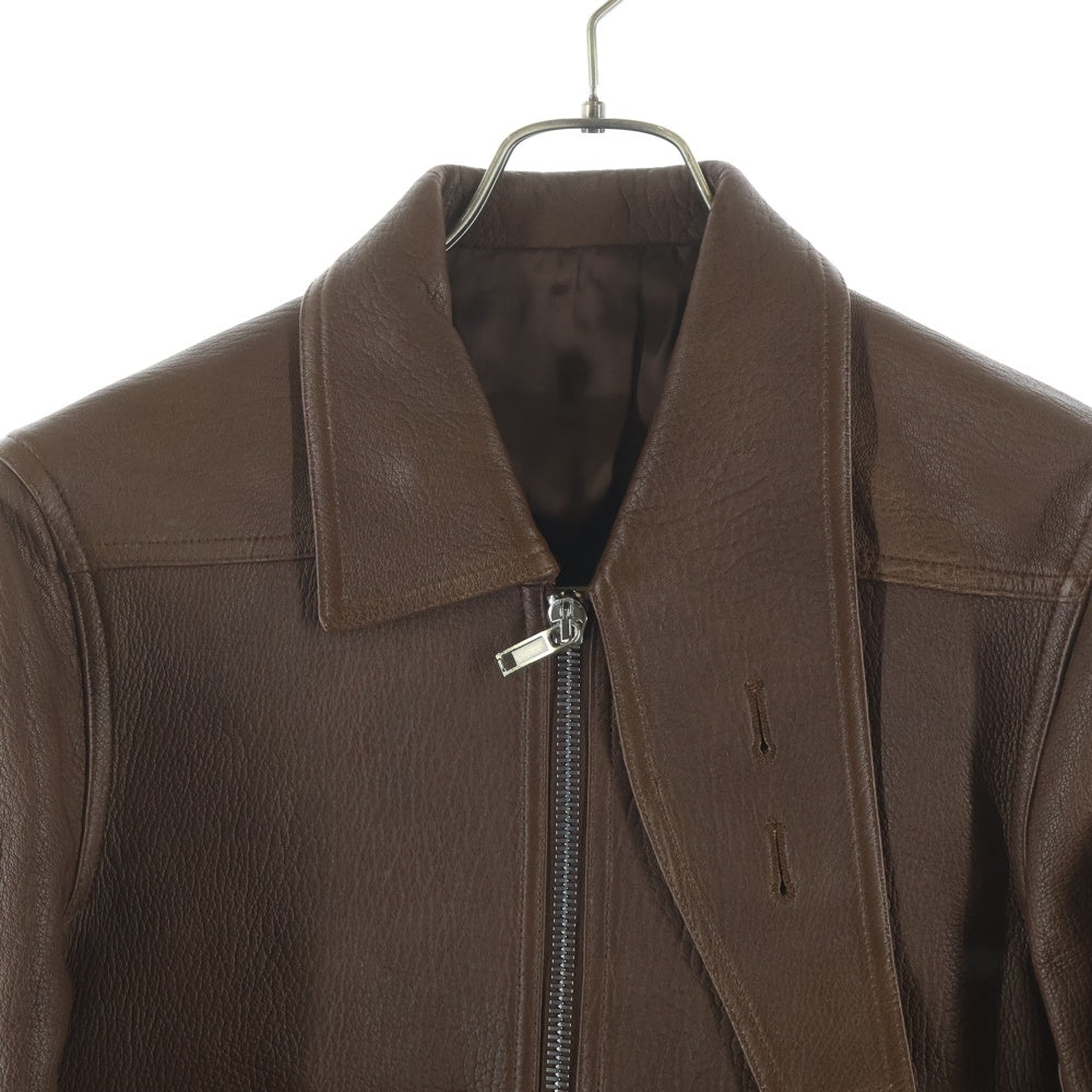 Rick Owens(リックオウエンス) 16AW Glitter Trench Cropped Ram Leather Jacket ラムスキン シングルレザージャケット ブラウン RR16F6715-LBU