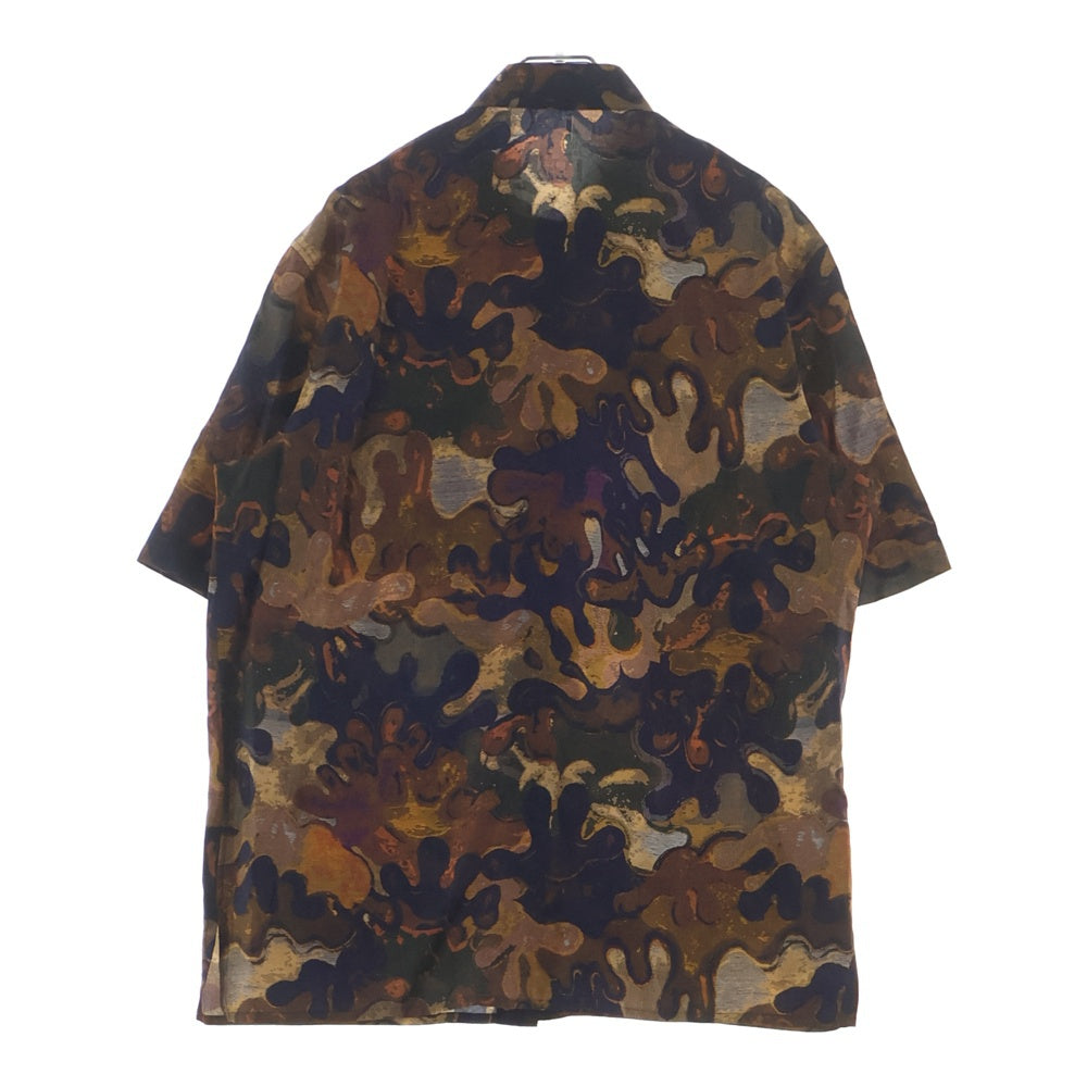 DIOR(ディオール) ×Peter Doig オブリーク 総柄デザイン 半袖シャツ ブラウン 033C508A5436