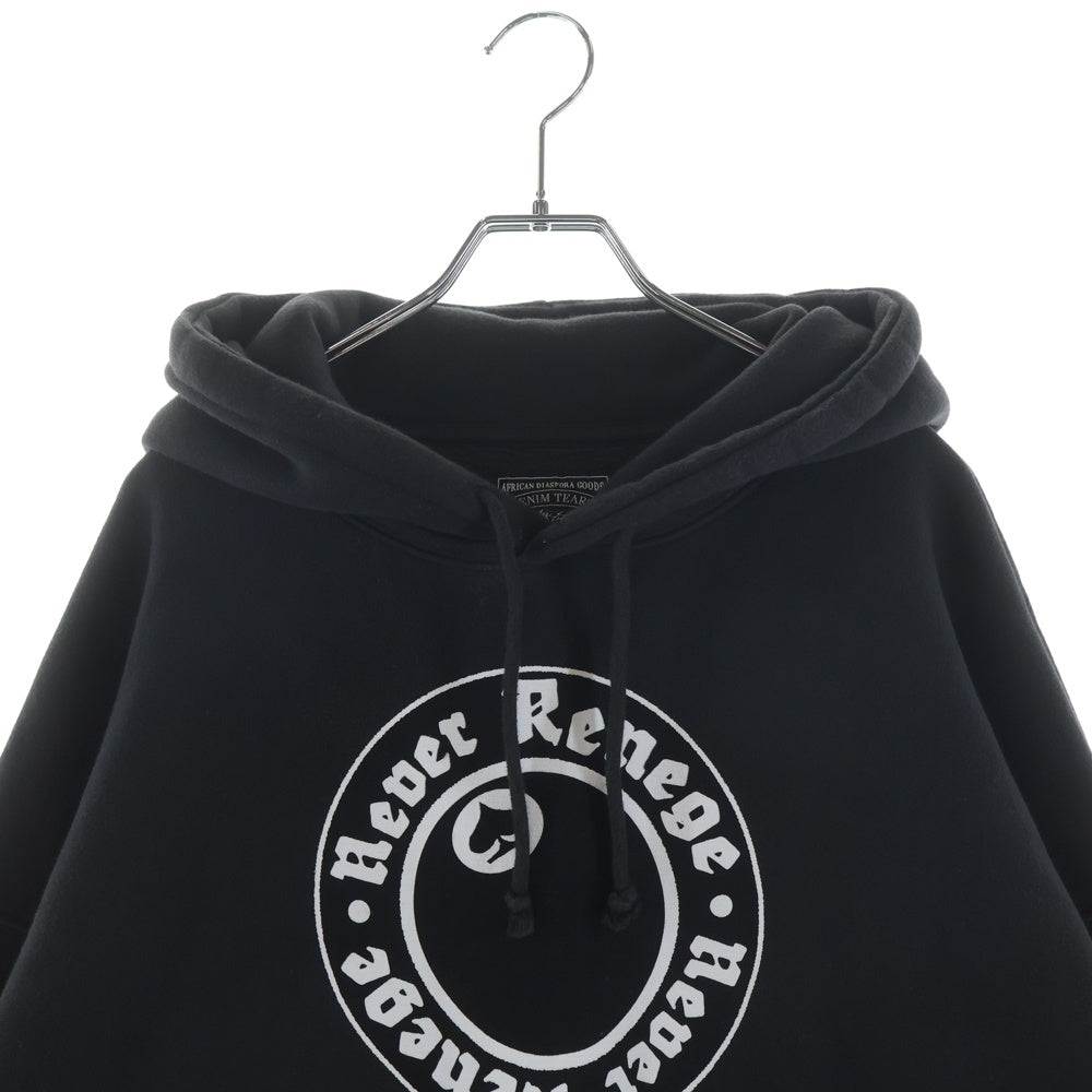 DENIM TEARS(デニムティアーズ) 23SS ×STUSSY GRAPHIC HOODIE ×ステューシー プリント プルオーバーパーカー フーディー ブラック