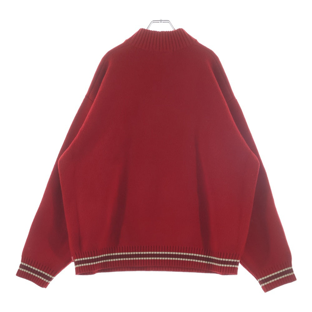 SUPREME(シュプリーム) 25AW Script Stripe Half Zip Sweater スクリプト ストライプ ハーフジップニット セーター レッド
