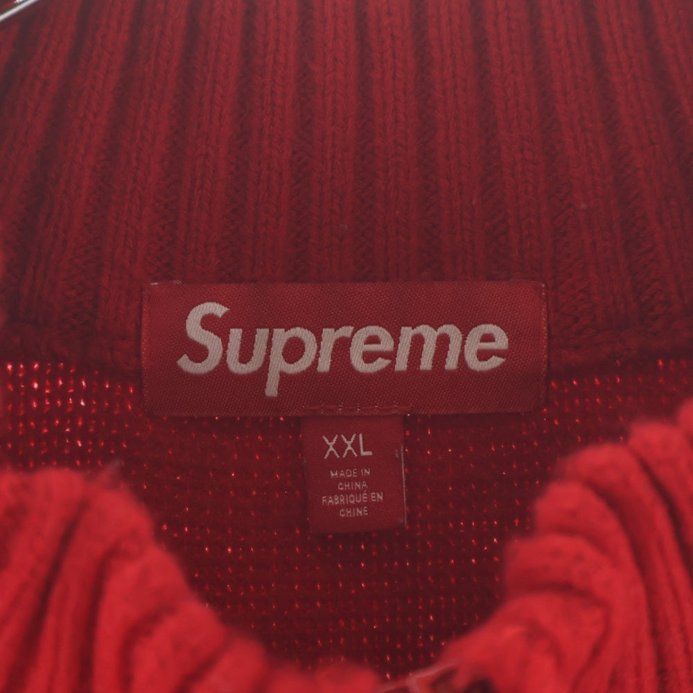 SUPREME(シュプリーム) 25AW Script Stripe Half Zip Sweater スクリプト ストライプ ハーフジップニット セーター レッド