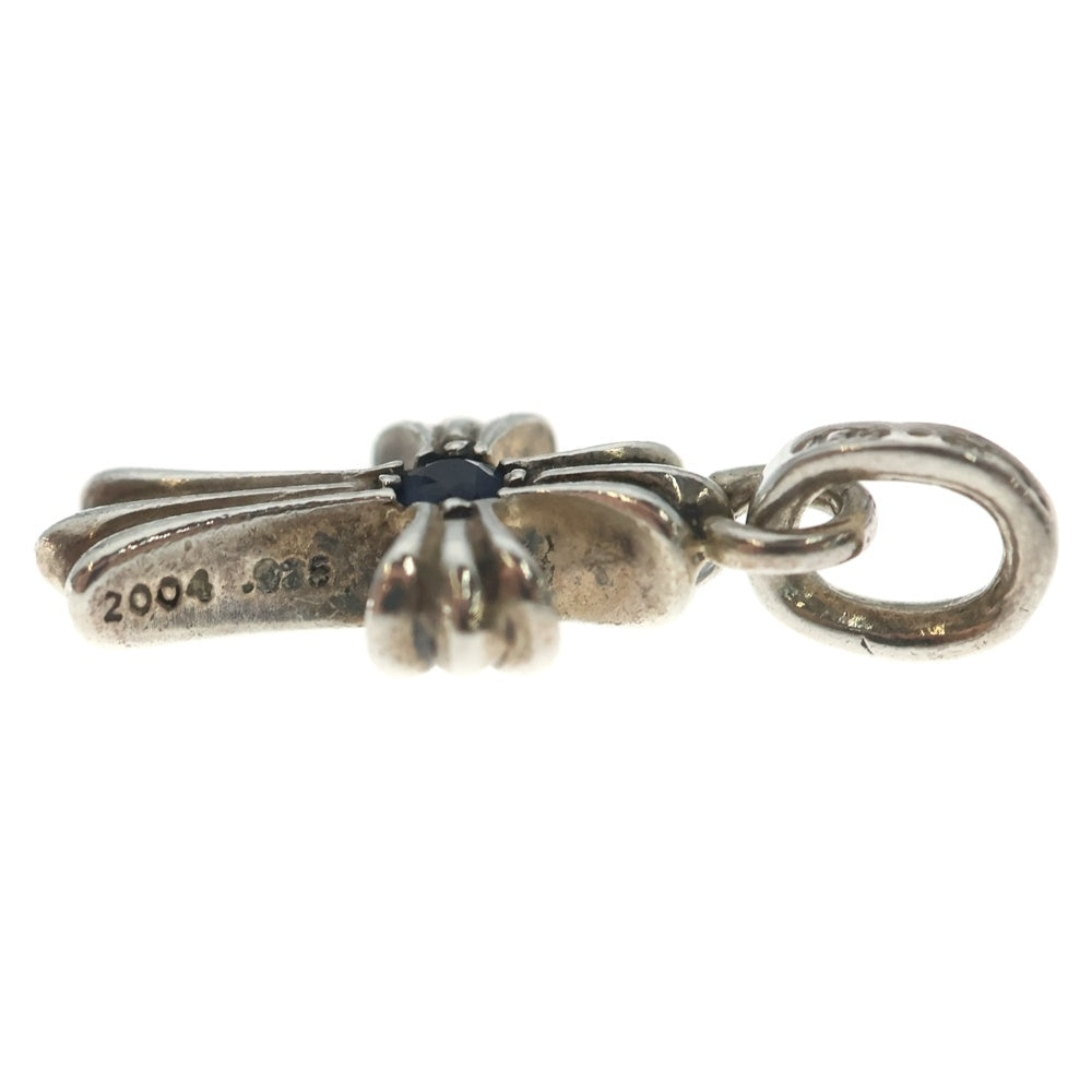 CHROME HEARTS(クロムハーツ) CRS BBYFAT SAP ベイビーファットクロス アフター両面1サファイア ペンダントトップ シルバー