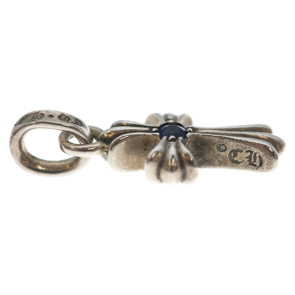 CHROME HEARTS(クロムハーツ) CRS BBYFAT SAP ベイビーファットクロス アフター両面1サファイア ペンダントトップ シルバー