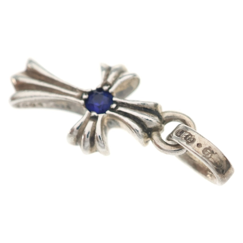 CHROME HEARTS(クロムハーツ) CRS BBYFAT SAP ベイビーファットクロス アフター両面1サファイア ペンダントトップ シルバー