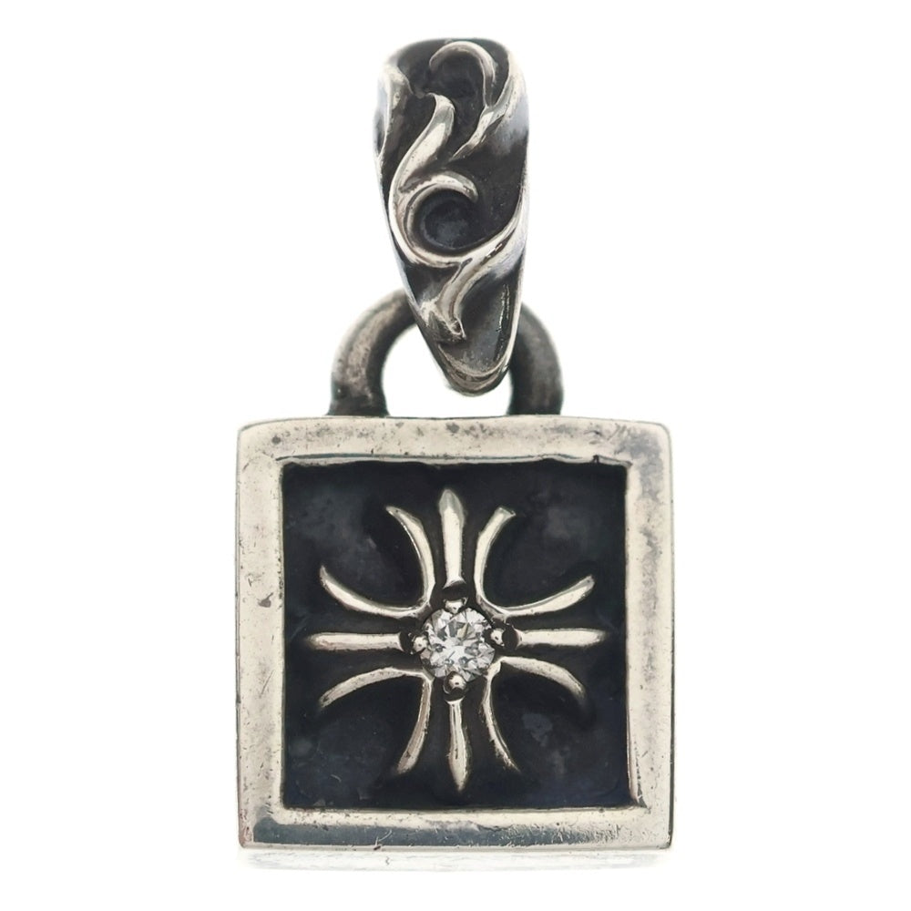 CHROME HEARTS(クロムハーツ) FRAMED CH PLUS A/1DIA フレームドCHプラス アフター1ダイヤ チャーム シルバーネックレストップ