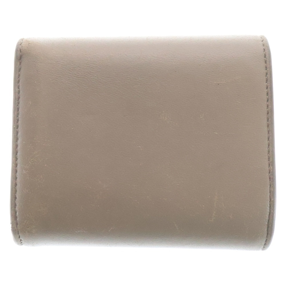 CELINE(セリーヌ) トリオンフ スモールフラップウォレット 三つ折り財布 ベージュ カーフスキン ゴールド金具 10D783DPV.38NO