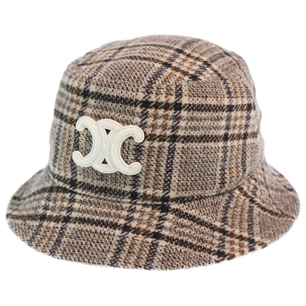 CELINE(セリーヌ) トリオンフ刺繍 ウール バケットハット 帽子 ブラウン 2AUE5471S