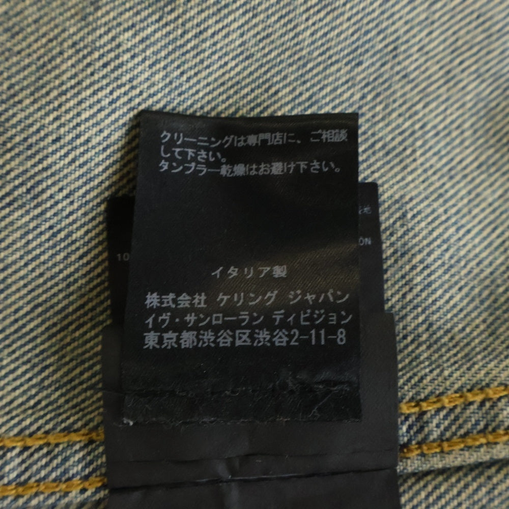 SAINT LAURENT PARIS(サンローランパリ) スパンコール スタッズ装飾 デニムジャケット インディゴ 378948