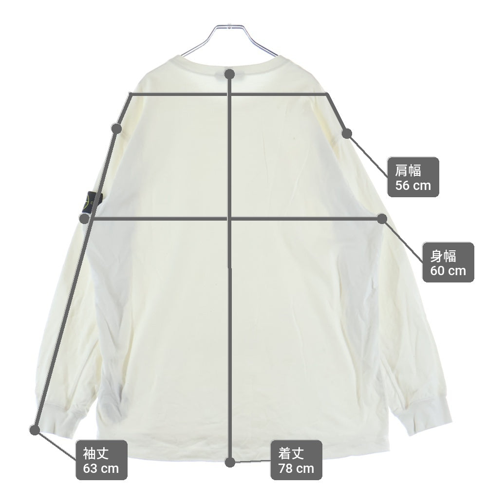 STONE ISLAND(ストーンアイランド) Heavyweight Cotton Crew Neck Long-Sleeve T-shirt ヘビーウェイトコットンクルーネック長袖Tシャツ カットソー ホワイト 711562350