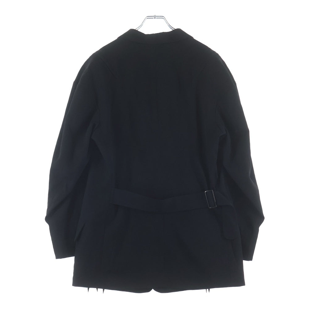 B Yohji Yamamoto(ビー ヨウジヤマモト) サイドジップデザイン マルチポケット レギュラーカラー テーラードジャケット ブラック NR-J53-100