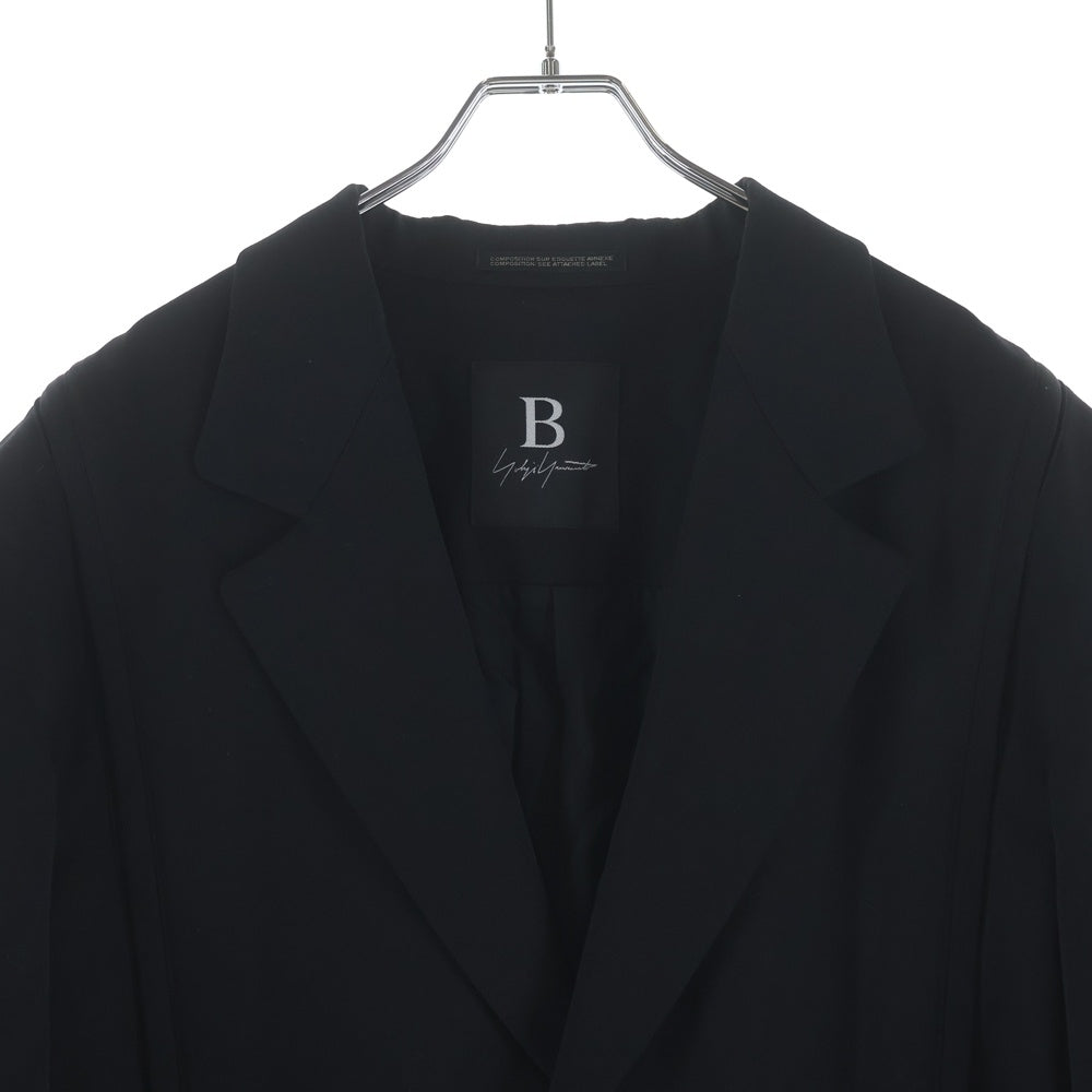 B Yohji Yamamoto(ビー ヨウジヤマモト) サイドジップデザイン マルチポケット レギュラーカラー テーラードジャケット ブラック NR-J53-100