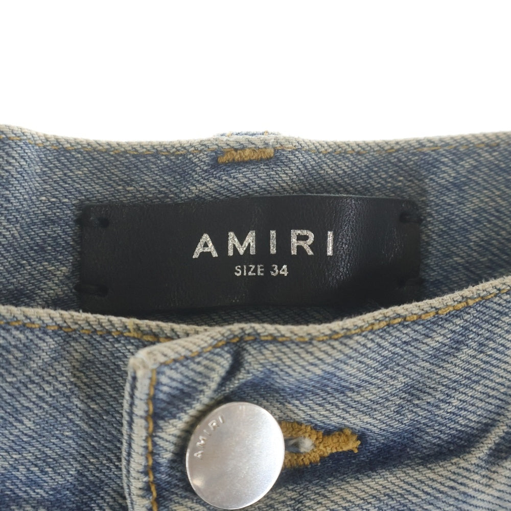 AMIRI(アミリ) ショットガン ダメージ ストレート デニムパンツ インディゴ