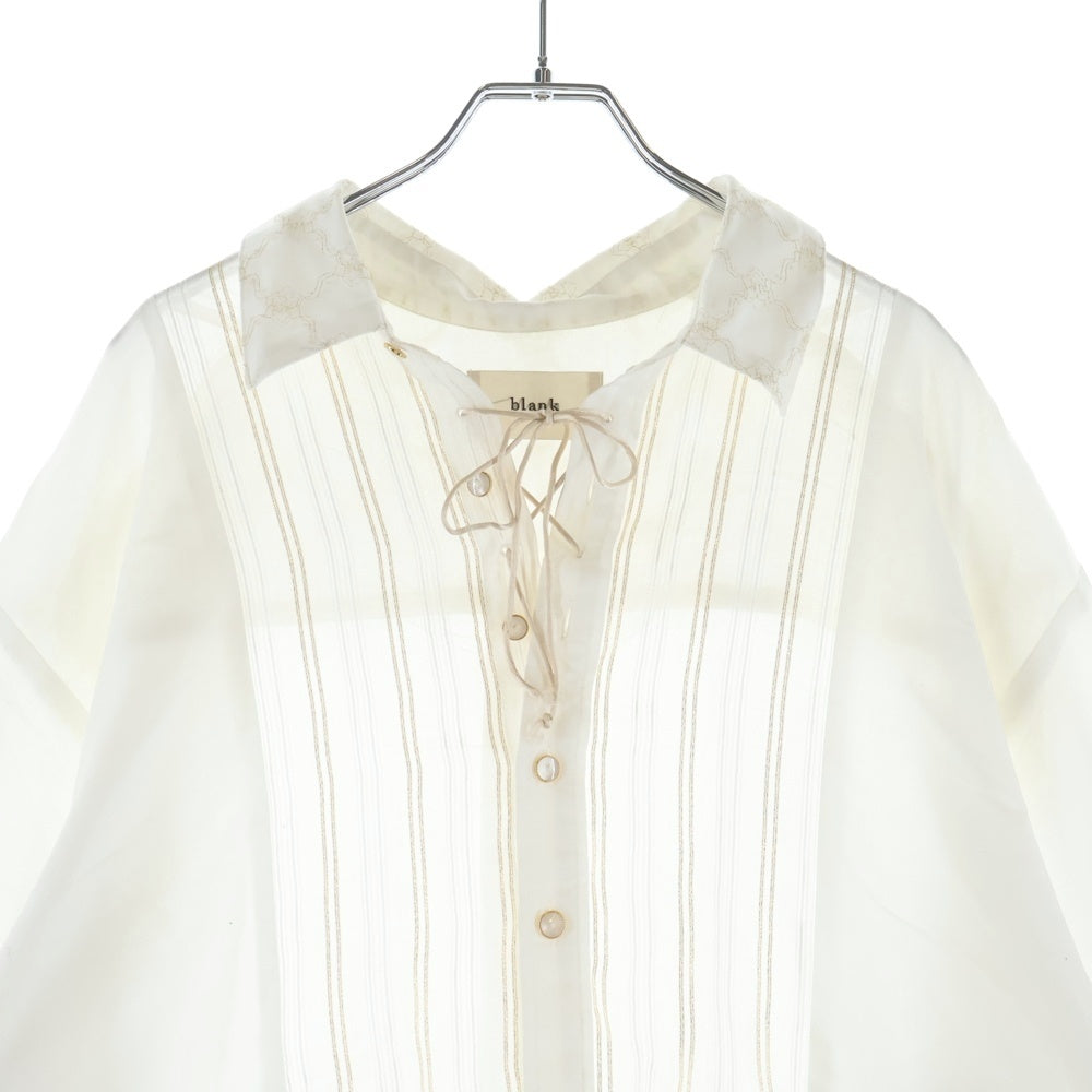 NO BRAND(ノーブランド) blank Guardian Over Shirt ブランク カーディガンオーバーシャツ ホワイト長袖シャツ ホワイト