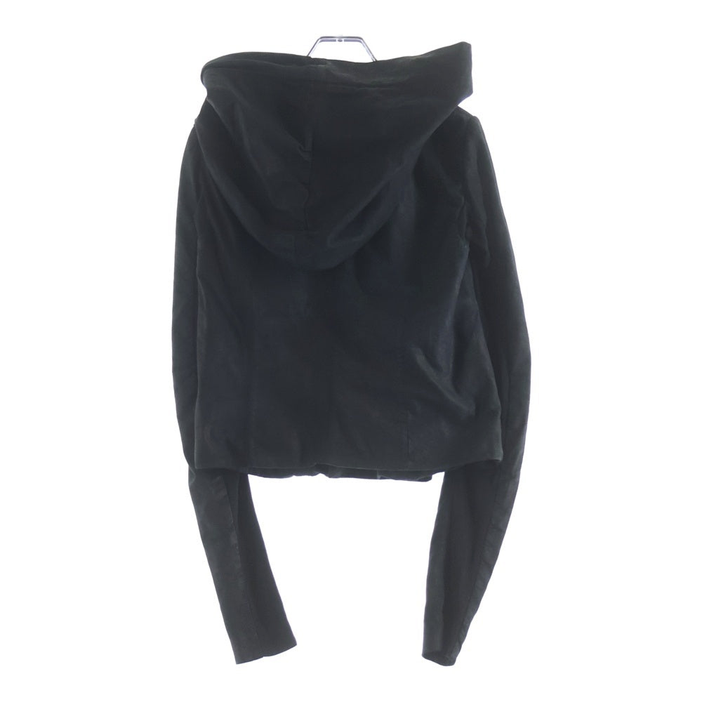 Rick Owens(リックオウエンス) Hooded Leather Jacket フード付きレザージャケット アウター ブラック RP3711