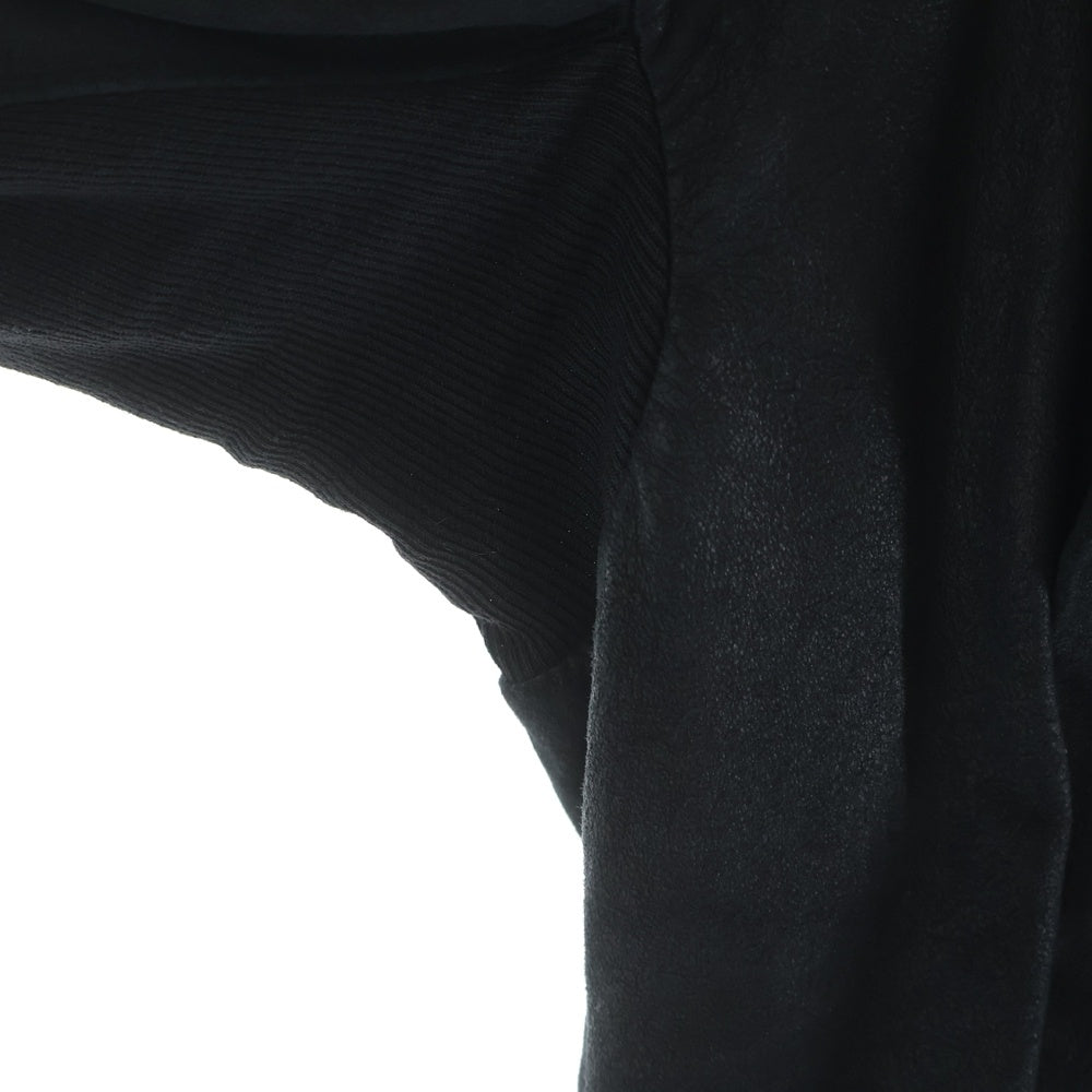 Rick Owens(リックオウエンス) Hooded Leather Jacket フード付きレザージャケット アウター ブラック RP3711