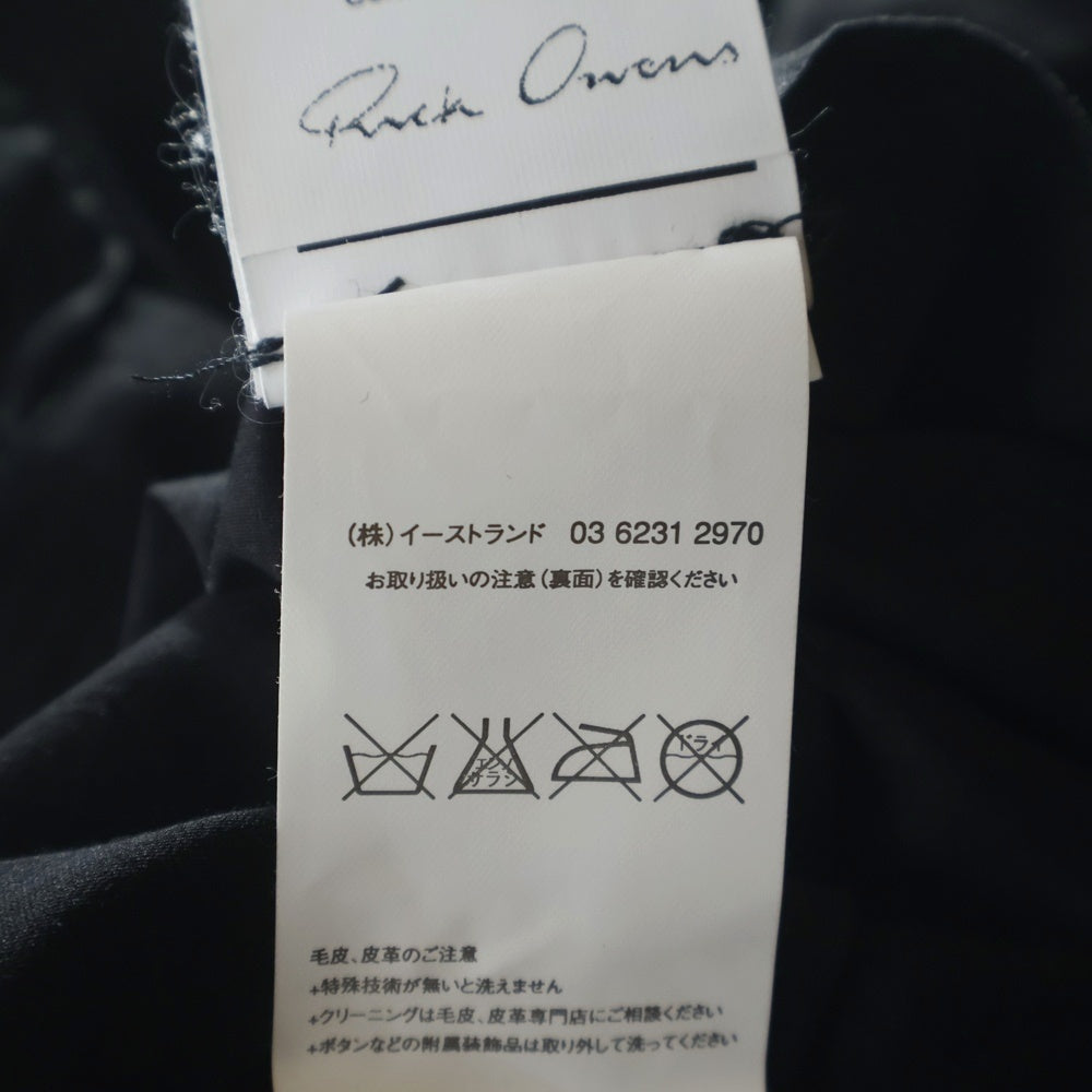 Rick Owens(リックオウエンス) Hooded Leather Jacket フード付きレザージャケット アウター ブラック RP3711