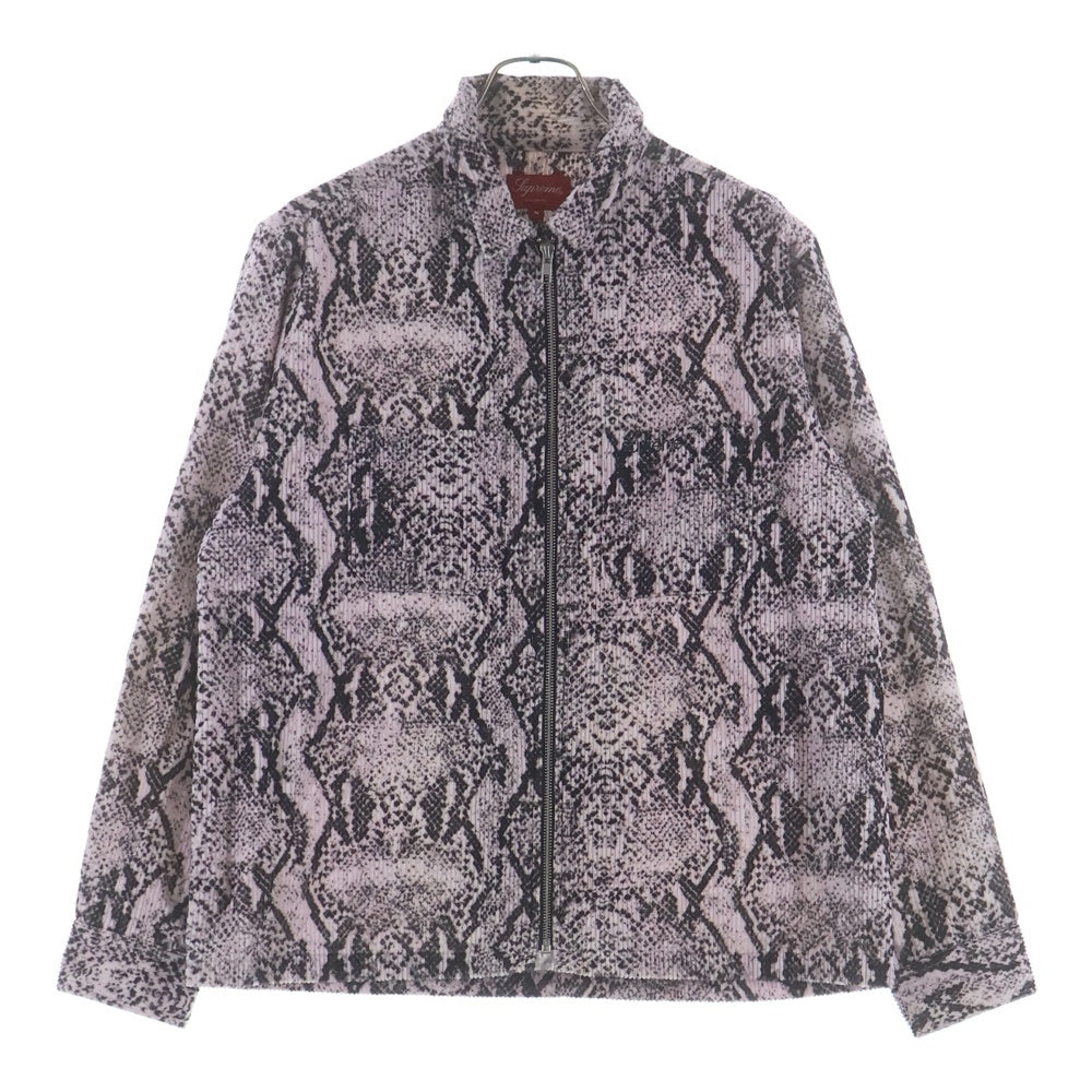SUPREME(シュプリーム) 20AW Snakeskin Corduroy Zip Up Shirt スネークスキン ジップアップ コーデュロイジャケット ピンク