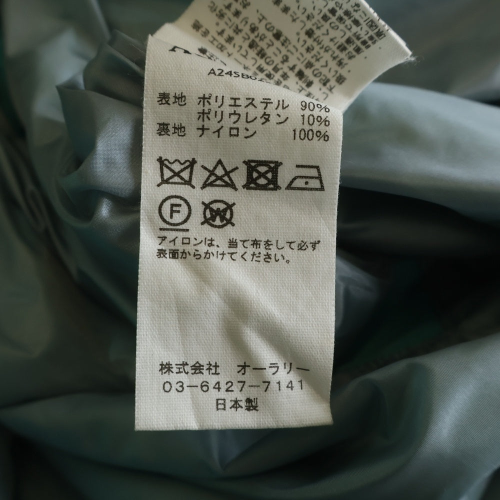 AURALEE(オーラリー) 24SS HARD TWIST POLYESTER SATIN LAMINATE ZIP BLOUSON ハード ツイスト ポリエステル サテン ラミネート ジップアップブルゾンジャケット A24SB02SL